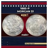 1885-p Morgan Dollar $1 Grades ms64+