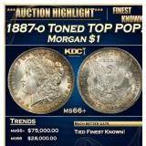 1887-o Morgan Dollar Toned TOP POP! $1 ms66+ SEGS
