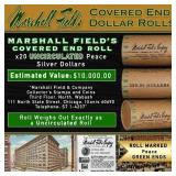 Rare Green Level MARSHALL FIELDS Unc Peace $1 Roll