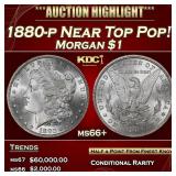 1880-p Morgan Dollar Near Top Pop! $1 ms66+ SEGS