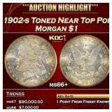 1902-s Morgan Dollar Toned Near Top Pop $1 Grades
