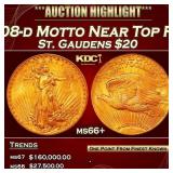 1908-d Motto Gold St. Gaudens Double Eagle Near To