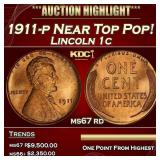 1911-p Lincoln Cent Near Top Pop! 1c ms67 rd SEGS