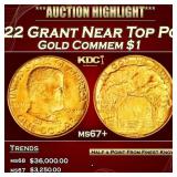1922 Grant Gold Commem Dollar Near Top Pop! 1 ms67