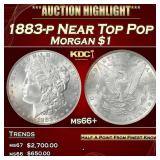 1883-p Morgan Dollar Near Top Pop $1 ms66+ SEGS