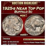 1925-s Buffalo Nickel Near Top Pop 5c ms65+ SEGS