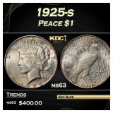 1925-s Peace Dollar $1 Grades ms63
