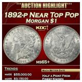 1892-p Morgan Dollar Near Top Pop $1 ms65+ SEGS