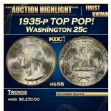 1935-p Washington Quarter TOP POP! 25c ms68 SEGS