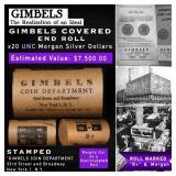 GIMBLES Unc Morgan Roll 20 Coin B+ Condition