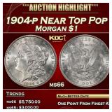 1904-p Morgan Dollar Near Top Pop $1 ms66 SEGS
