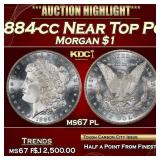 1884-cc Morgan Dollar Near Top Pop $1 ms67 pl SEGS