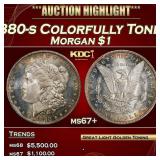 1880-s Morgan Dollar Colorfully Toned $1 ms67+ SEG