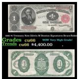 1891 $1 Treasury Note Edwin M Stanton Grades Gem+