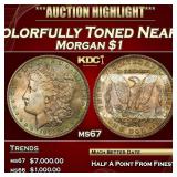 1902-p Morgan Dollar Colorfully Toned Near Top Pop