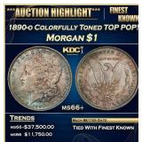 1890-o Morgan Dollar Colorfully Toned TOP POP! $1