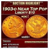 1903-o Gold Liberty Eagle Near Top Pop $10 ms65+ S