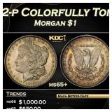 1902-p Morgan Dollar Colorfully Toned $1 ms65+ SEG