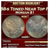 1888-s Morgan Dollar Toned Near Top Pop $1 ms66+ S