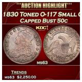 1830 Capped Bust Half Dollar Toned O-117 Small 0 5