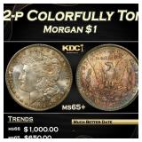 1902-p Morgan Dollar Colorfully Toned $1 ms65+ SEG