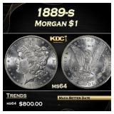 1889-s Morgan Dollar $1 Grades ms64
