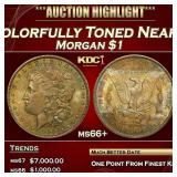 1902-p Morgan Dollar Colorfully Toned Near Top Pop