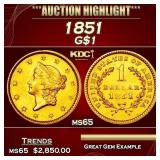 1851 Gold Dollar $1 ms65 SEGS