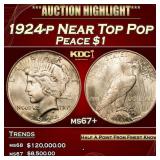 1924-p Peace Dollar Near Top Pop $1 ms67+ SEGS
