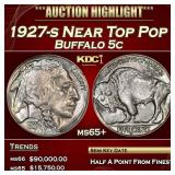 1927-s Buffalo Nickel Near Top Pop 5c ms65+ SEGS