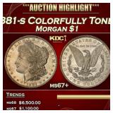 1881-s Morgan Dollar Colorfully Toned $1 ms67+ SEG