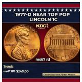 1977-d Lincoln Cent Near Top Pop 1c ms67 rd SEGS
