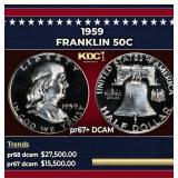1959 Proof Franklin Half Dollar 50c pr67+ DCAM SEG