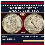 1937-d Walking Liberty Half Dollar Near Top Pop 50