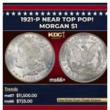 1921-p Morgan Dollar Near Top Pop! $1 ms66+ SEGS