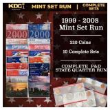1999-2008 Full Mint Set Run - 220 Coins, 10 Comple