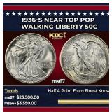 1936-s Walking Liberty Half Dollar Near Top Pop 50