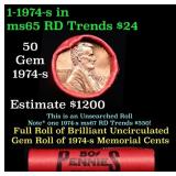 BU Shotgun Lincoln 1c roll, 1974-s 50 pcs Bank Wra