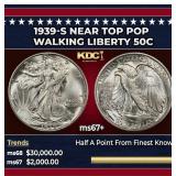 1939-s Walking Liberty Half Dollar Near Top Pop 50