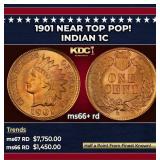 1901 Indian Cent Near Top Pop! 1c ms66+ rd SEGS