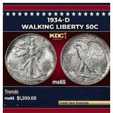 1934-d Walking Liberty Half Dollar 50c ms65 SEGS