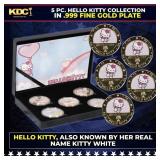 5 Coin Hello Kitty Gold Plated Round Collection