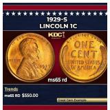 1929-s Lincoln Cent 1c Grades ms65 rd