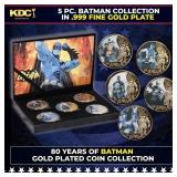 5 Coin Batman Gold Plated Round Collection