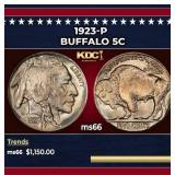 1923-p Buffalo Nickel 5c ms66 SEGS