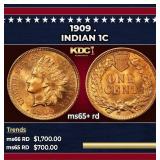 1909 Indian Cent . 1c ms65+ rd SEGS