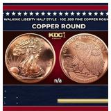 Walking Liberty Half Style - 1oz .999 Fine Copper