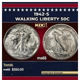 1942-s Walking Liberty Half Dollar 50c Grades ms65