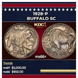 1928-p Buffalo Nickel 5c ms66+ SEGS