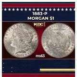 1883-p Morgan Dollar $1 Grades ms63